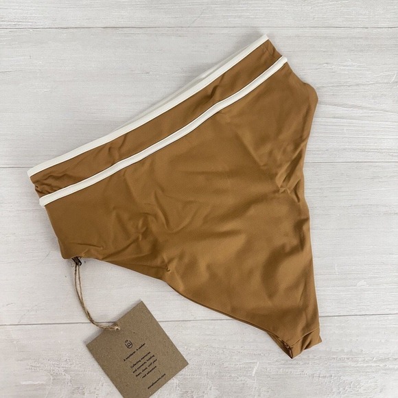 Free People Stone Fox Swim Juniper High Waist Bikini Bottom M Tobacco Brown Surf - Picture 6 of 15